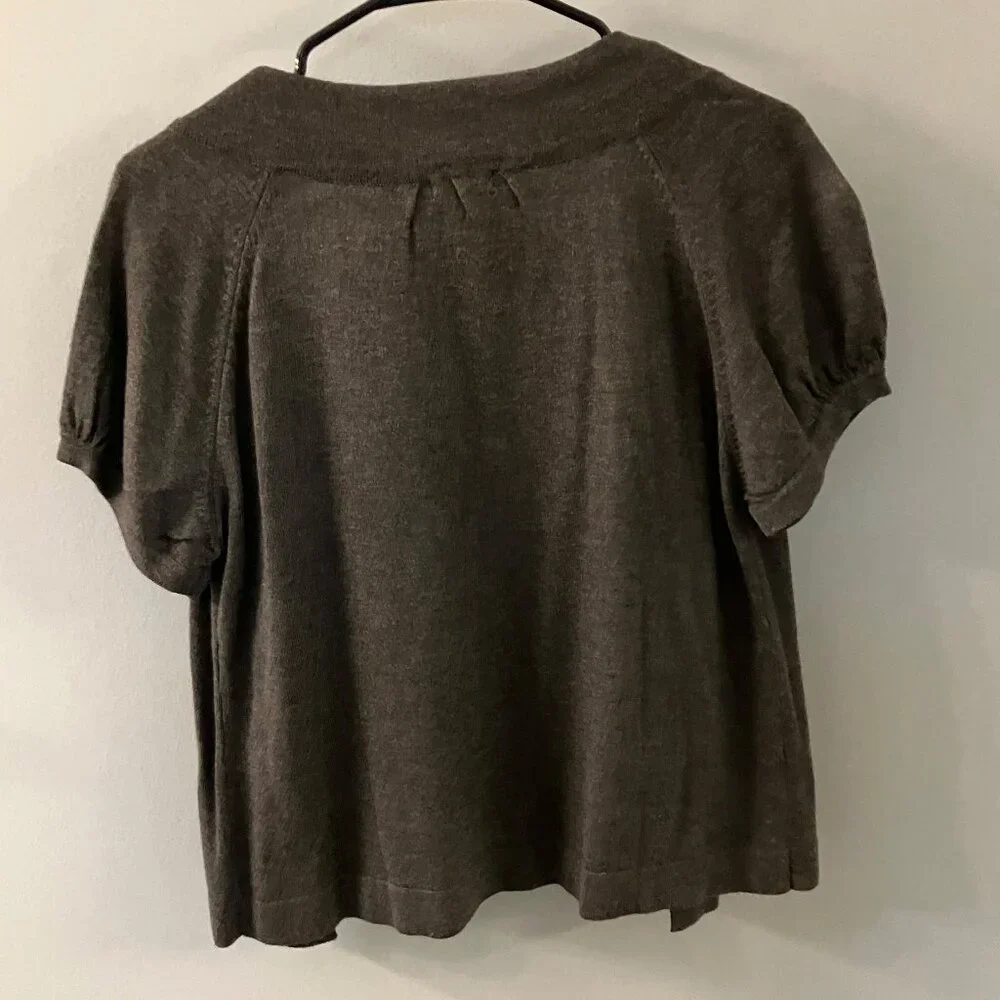 Route 66 Original Clothing Co Womens Gray Round Neck Short Sleeve Shrug Medium